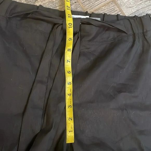 Calvin Klein Black Linen Blend Crop Wide leg Pants Size M Stretch waist Tie NWT - Picture 8 of 12
